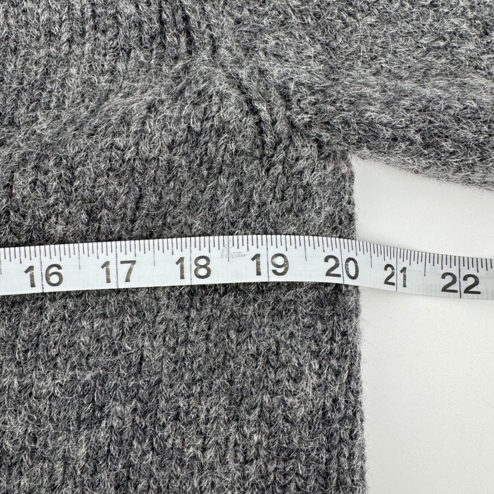 Eileen Fisher Sweater Womens Medium Gray Italian Yarn  Wool Mohair Textured Knit - Picture 6 of 11